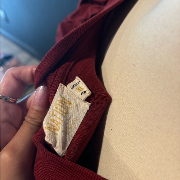 NATION Red Ruched Puff Sleeve Blouse - Picture 4 of 4